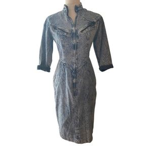 1989 Champaign West | Vintage Acid Wash Denim Dress